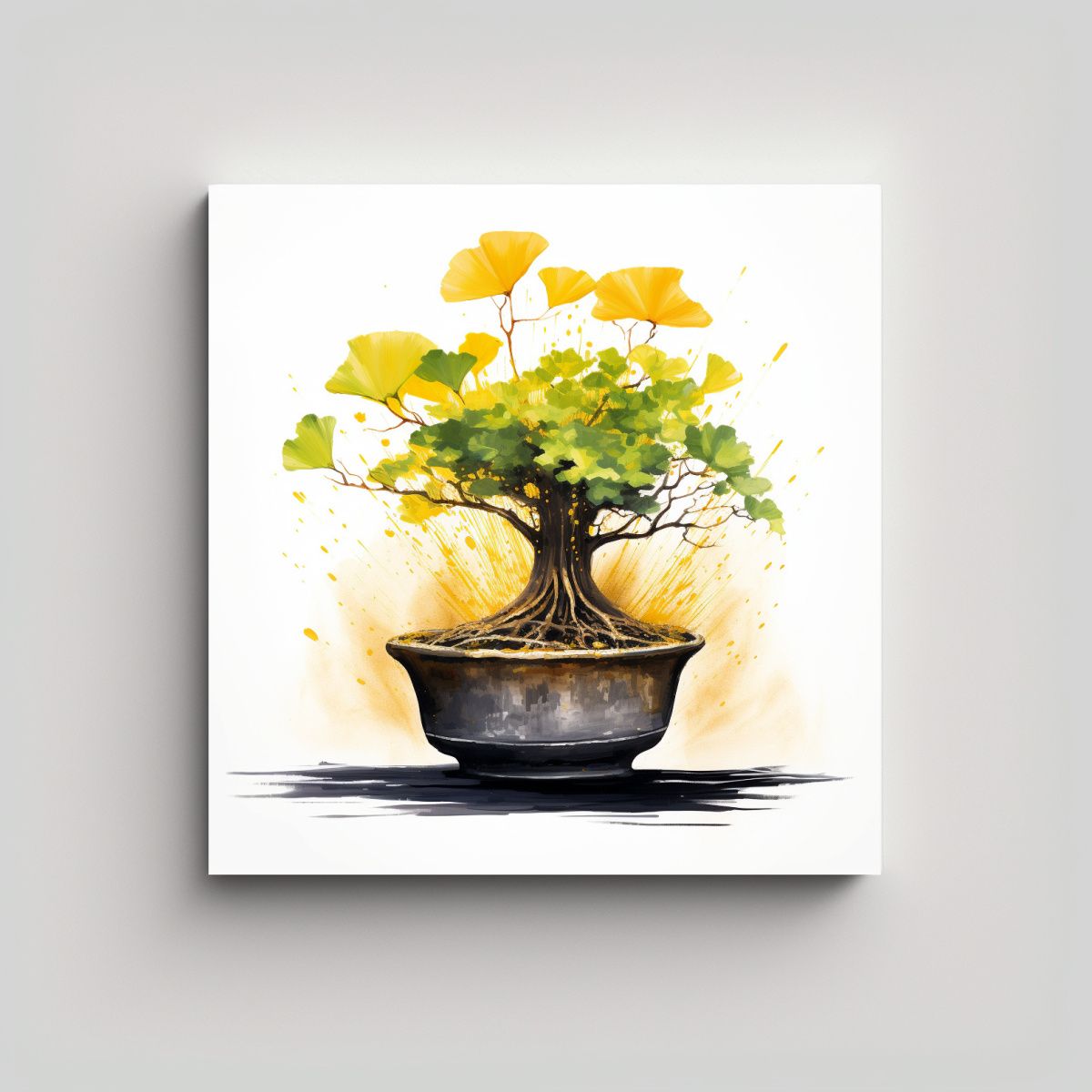 GENERICO - Cuadro De Movimiento Elegante Ginkgo Biloba 80x80 Cm