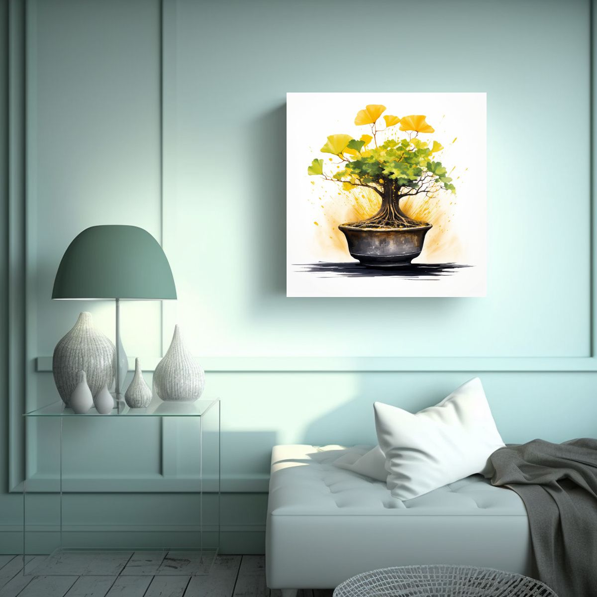 GENERICO - Cuadro De Movimiento Elegante Ginkgo Biloba 80x80 Cm