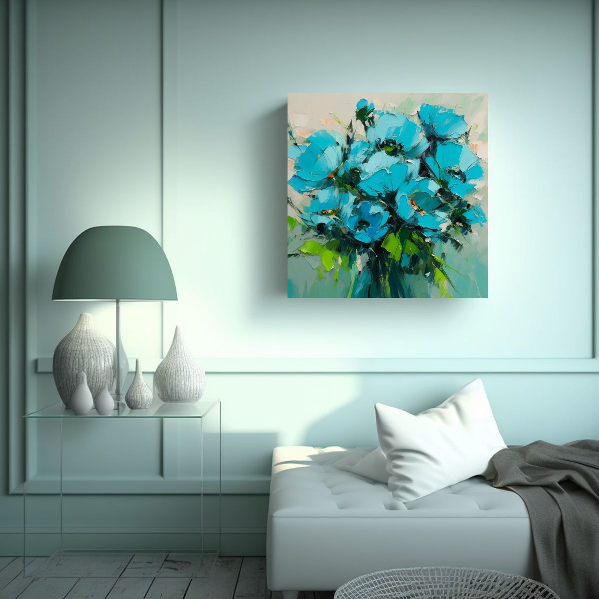 GENERICO - Pinturas Modernas Para Cuarto Con Flores En 90x90 Cm