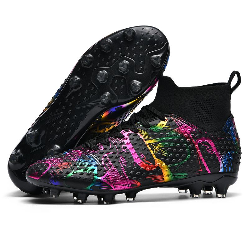 DANWEILE - Botas de fútbol con clavos largos Youth AG - Negro