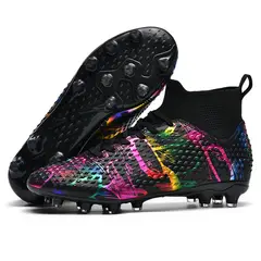 DANWEILE - Botas de fútbol con clavos largos Youth AG - Negro