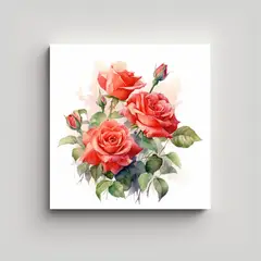 GENERICO - Cuadro De Rosas Rojas Estrelladas En Movimiento - 80x80 Cm