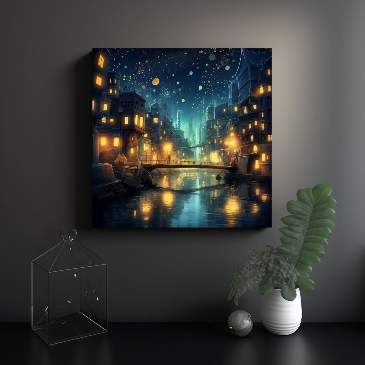 GENERICO - Tela Bastidor Vintage Visión Fantasy Y Milagros 70x70 Cm