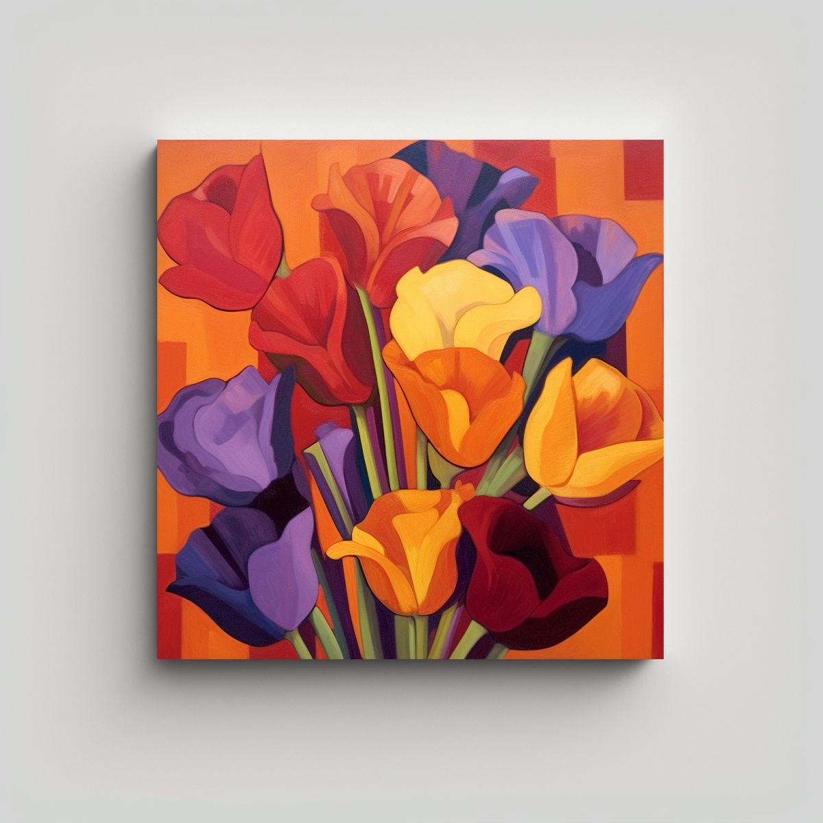 GENERICO - Lienzo De Tela Con Delicadas Líneas Vision Kara 70x70 Cm