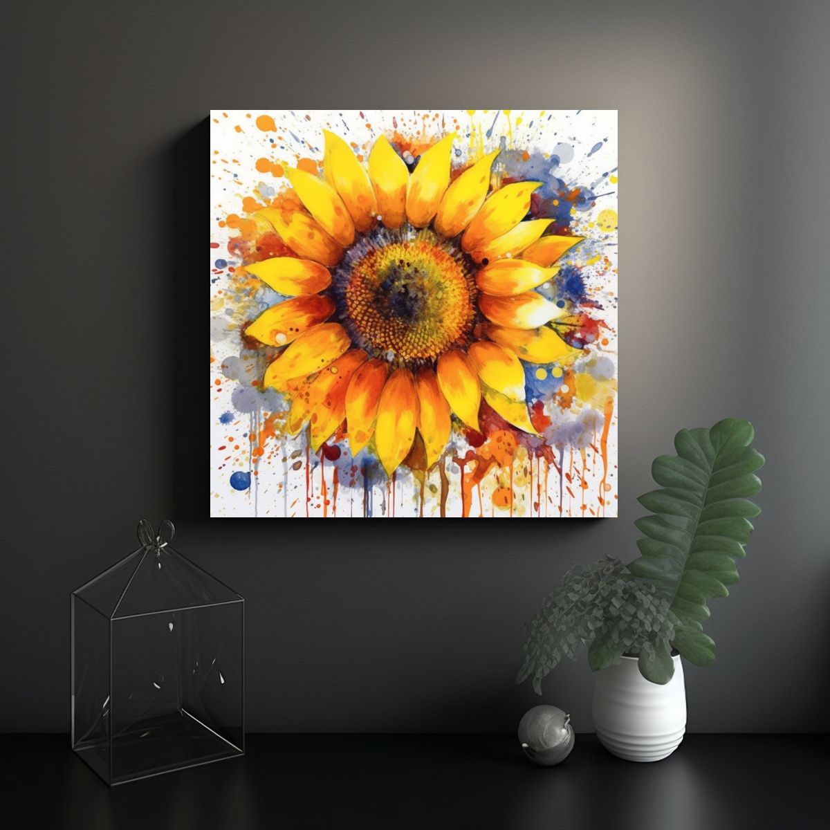 GENERICO - Dibujo único De Girasol Forma General 90x90 Cm