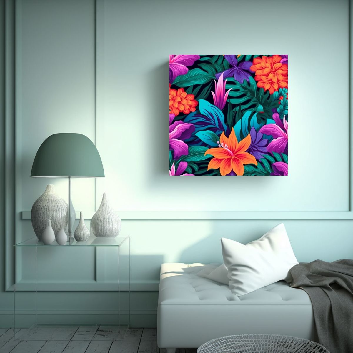 GENERICO - Patrón Vibrante Hawaiano Belleza Natural En 90x90 Cm