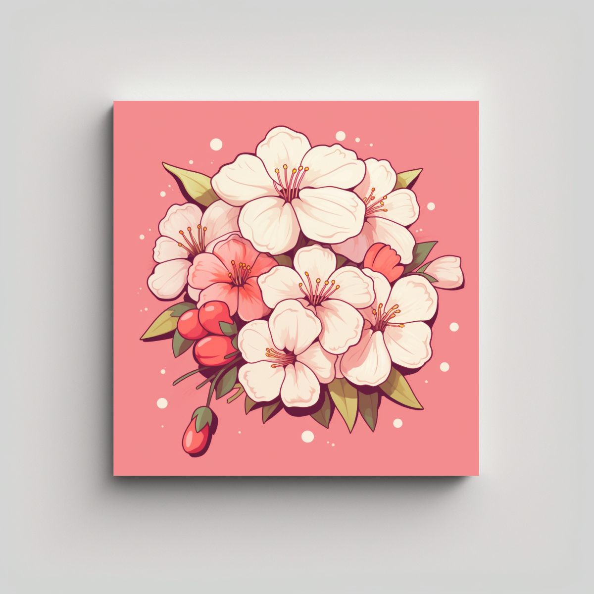 GENERICO - Cuadro Decorativo Kawaii De Flor De Cerezo 80x80 Cm