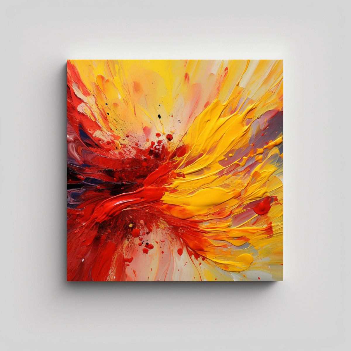 GENERICO - Pinturas Decorativas Con Pinceladas Rojas Y 70x70 Cm