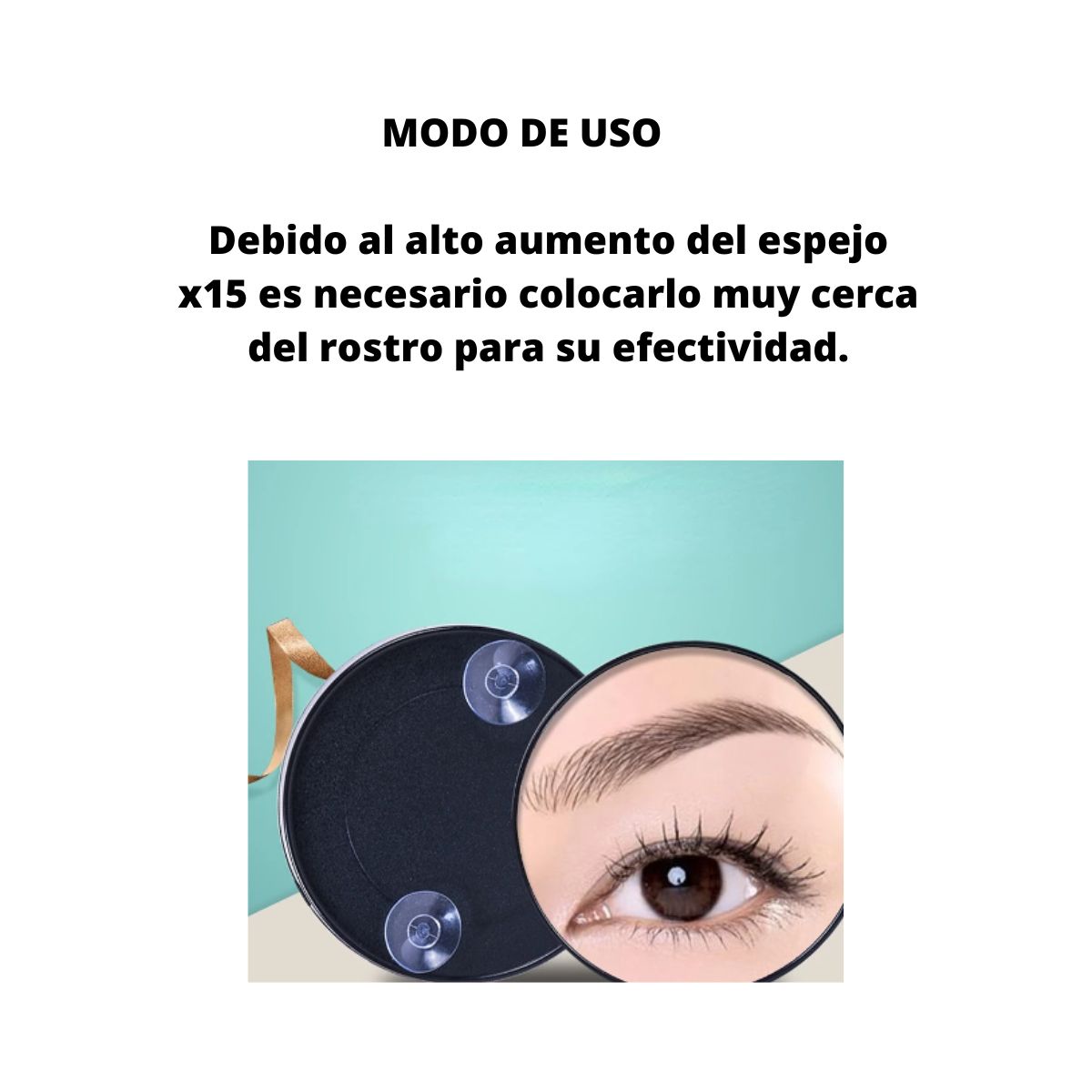 GENERICO - Espejo Con Aumento Portátil Para Rostro Maquillaje 15x