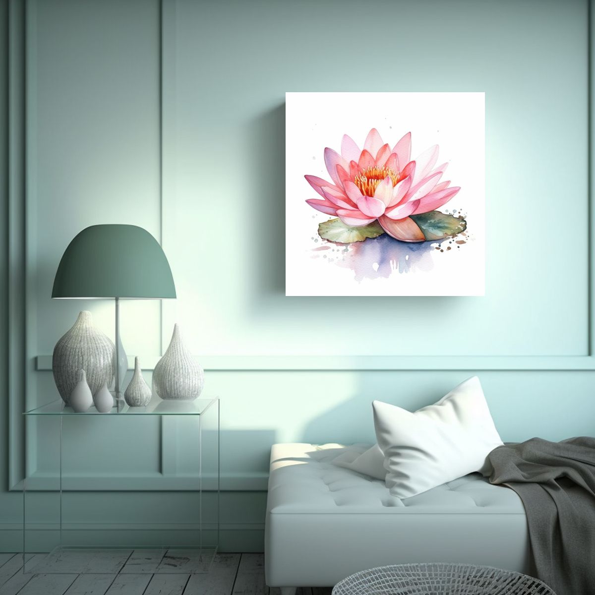 GENERICO - Cuadro De Lirio Rosa Abstracto Con Estilo 90x90 Cm