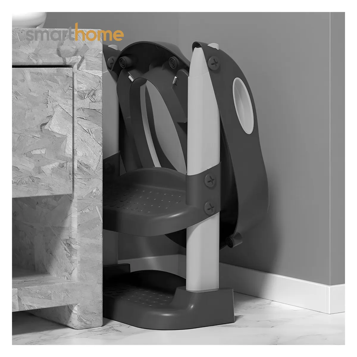 GENERICO - Asiento Escalera Adaptador Urinario Infantil Gris