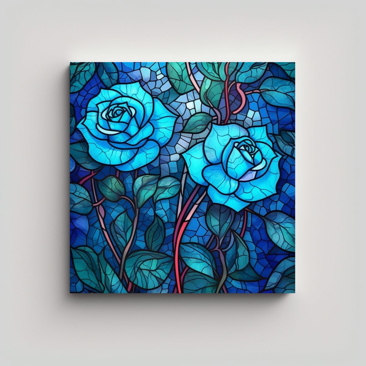 GENERICO - Creativa Ilustración De Rosas Lienzo Armonía 90x90 Cm.