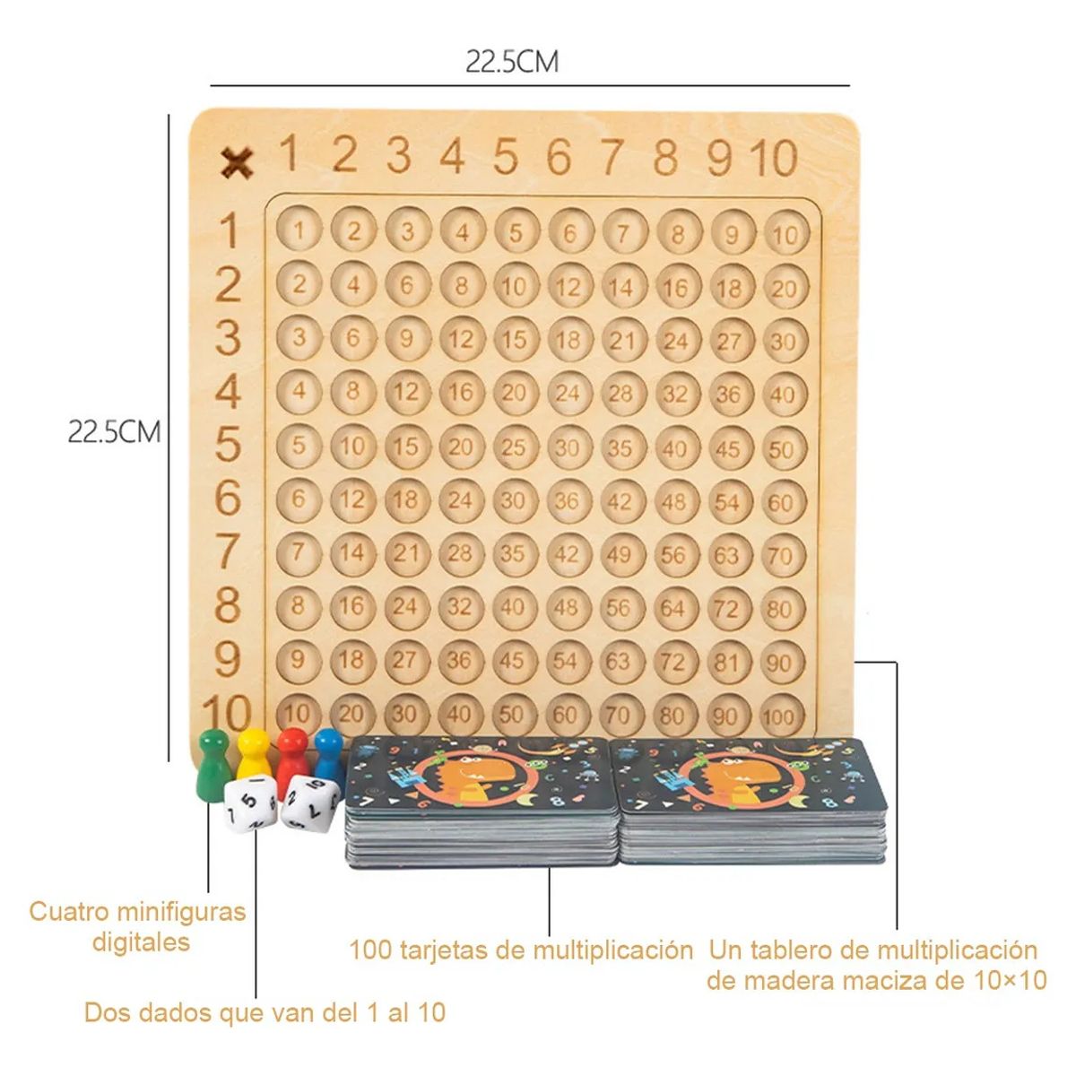 KUANGYE - Montessori Toy-tabla De Multiplicar Matemática De Madera