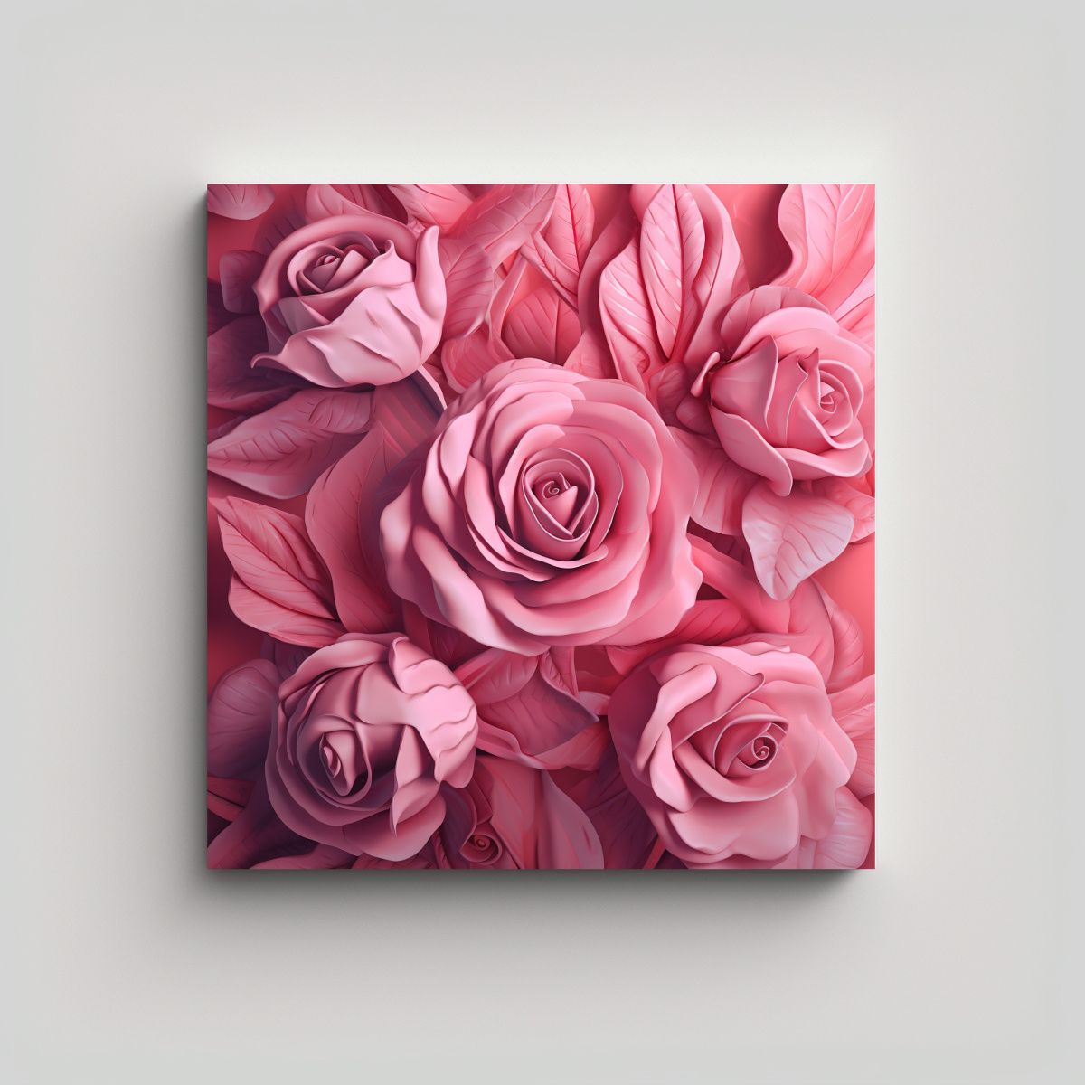 GENERICO - Cuadro Moderno Rosa Abstracto Obra Maestra Para 80x80 Cm