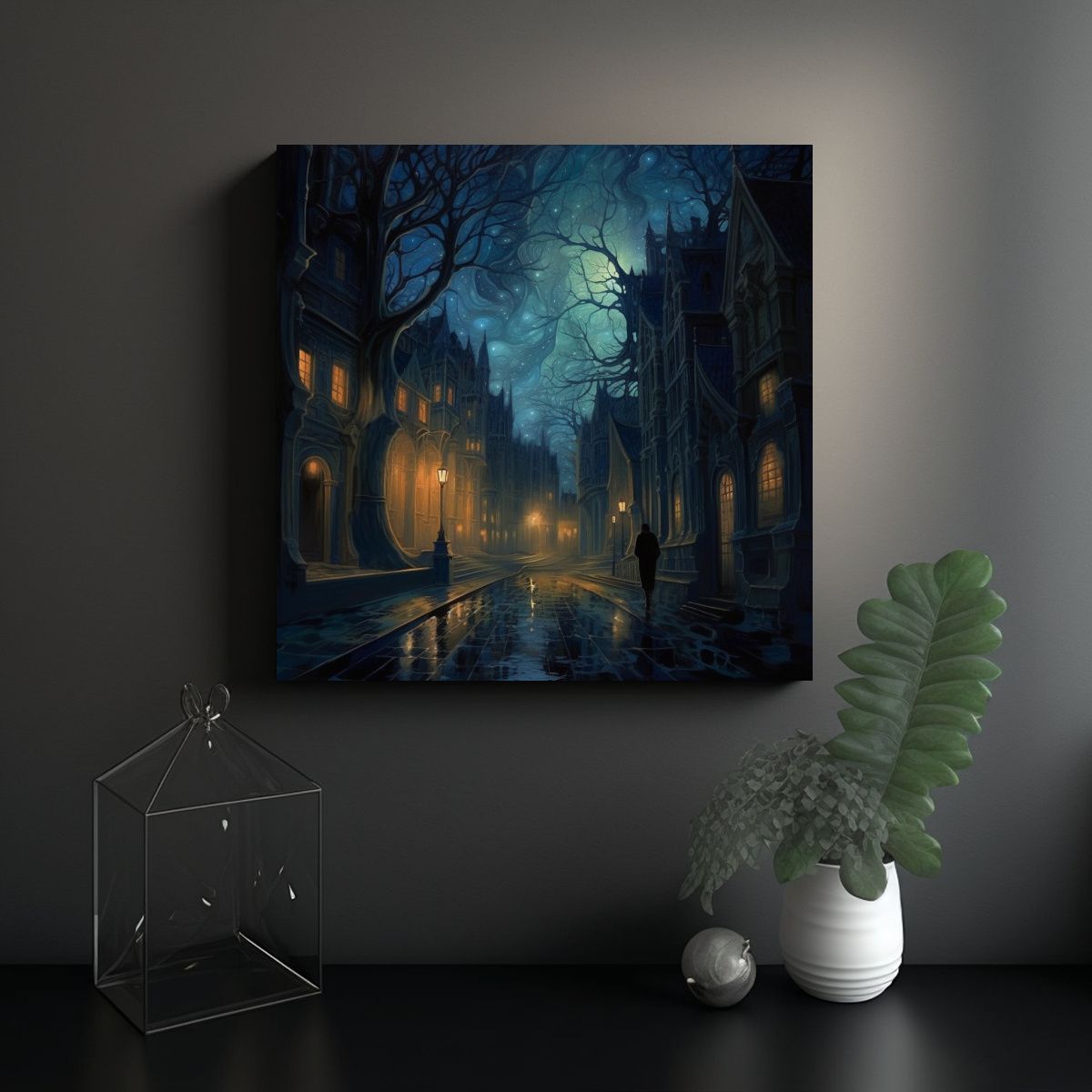GENERICO - Pinturas Decorativas Detalladas Estilo Noche 70x70 Cm.