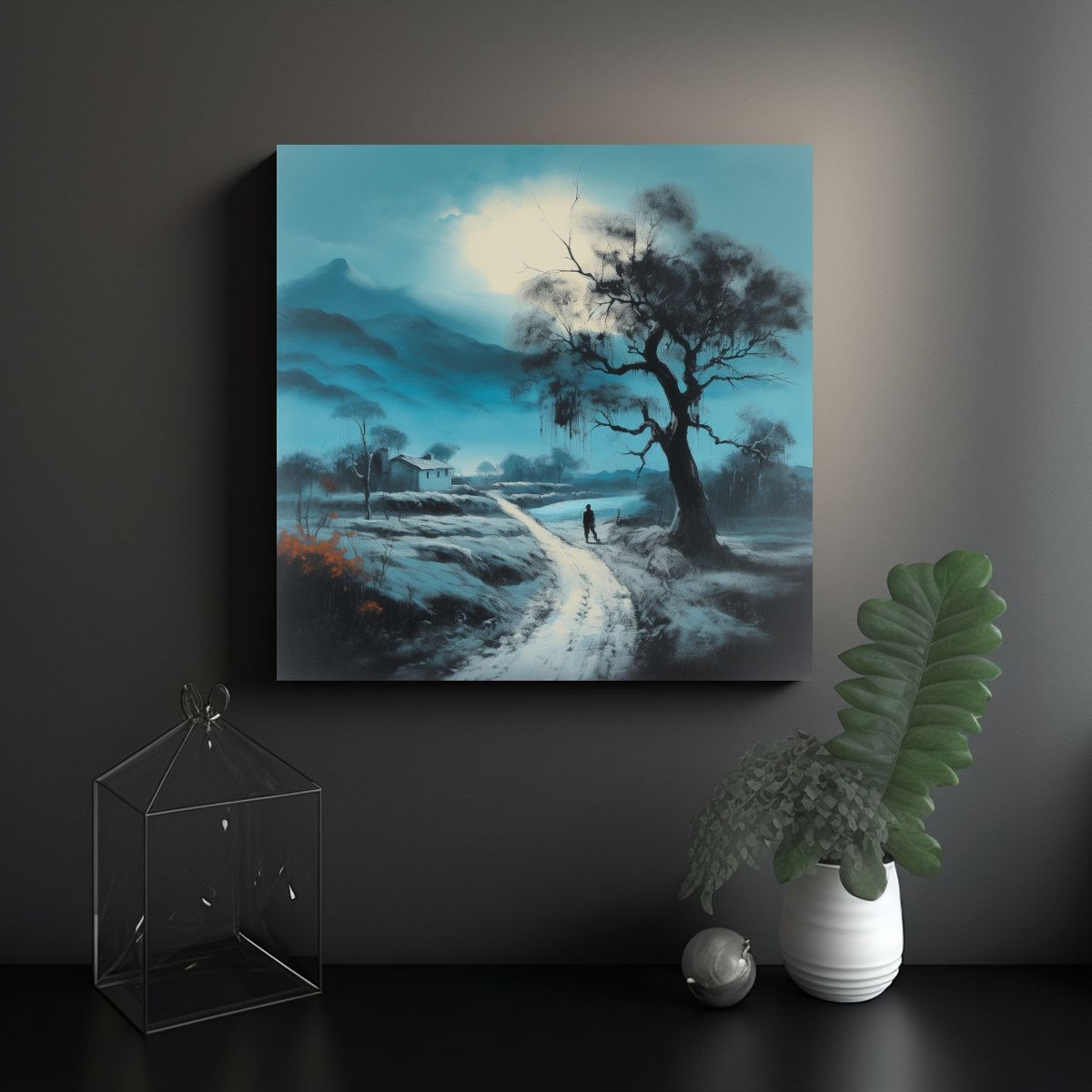 GENERICO - Pintura Decorativa Vintage Composición Cálida 90x90 Cm