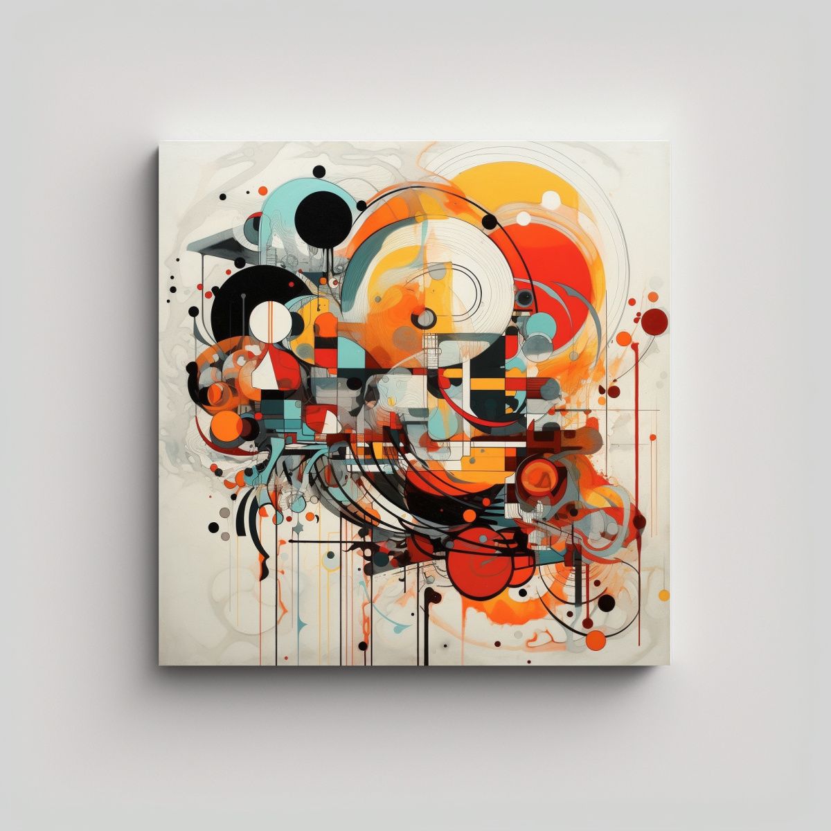 GENERICO - Pinturas Abstractas De Baño Moderno En Canva 80x80 Cm.