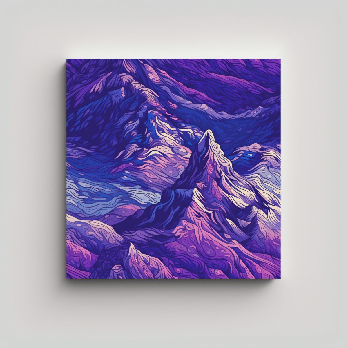 GENERICO - Cuadro Lienzo Cuadro Majestuosa Montaña 90x90 Cm