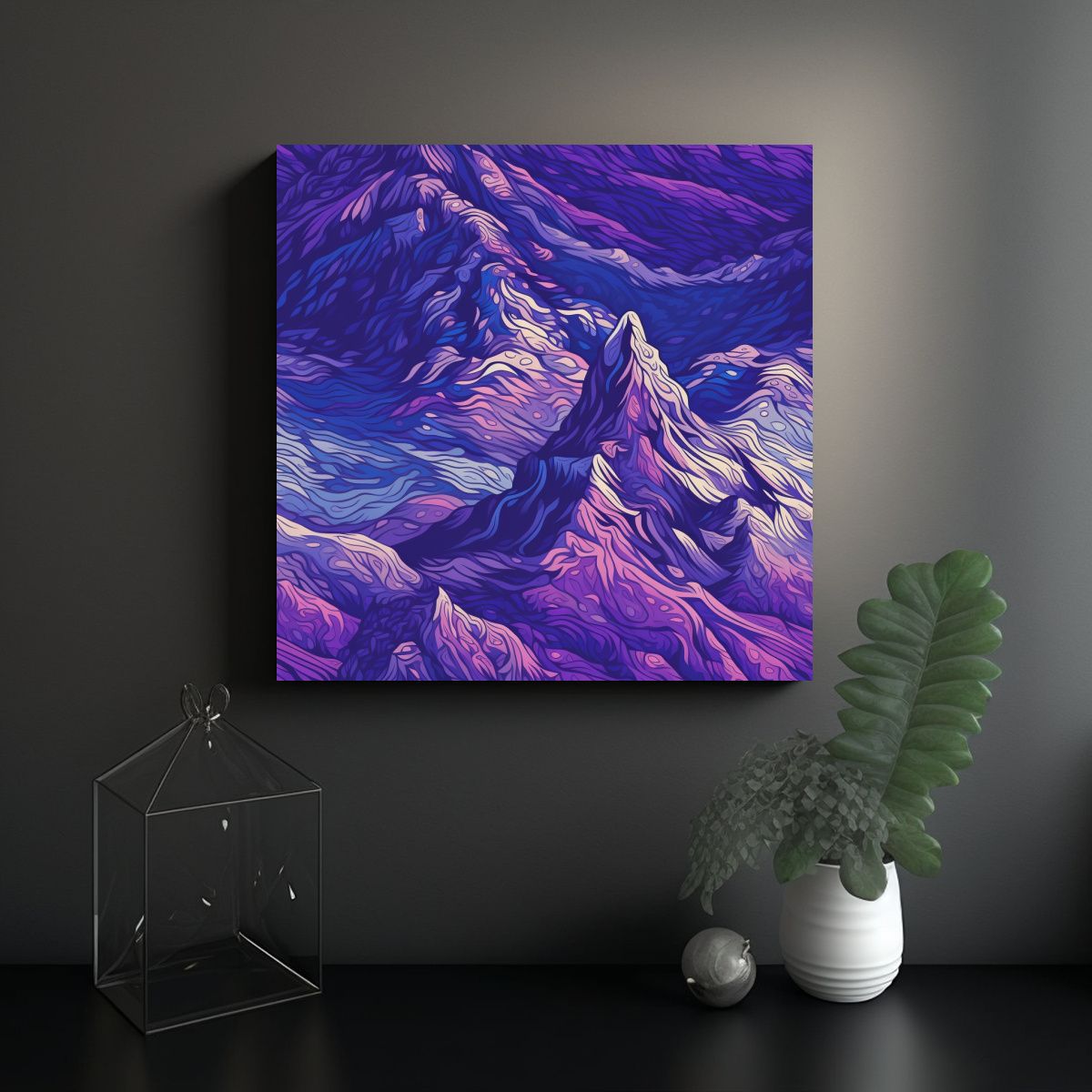 GENERICO - Cuadro Lienzo Cuadro Majestuosa Montaña 90x90 Cm