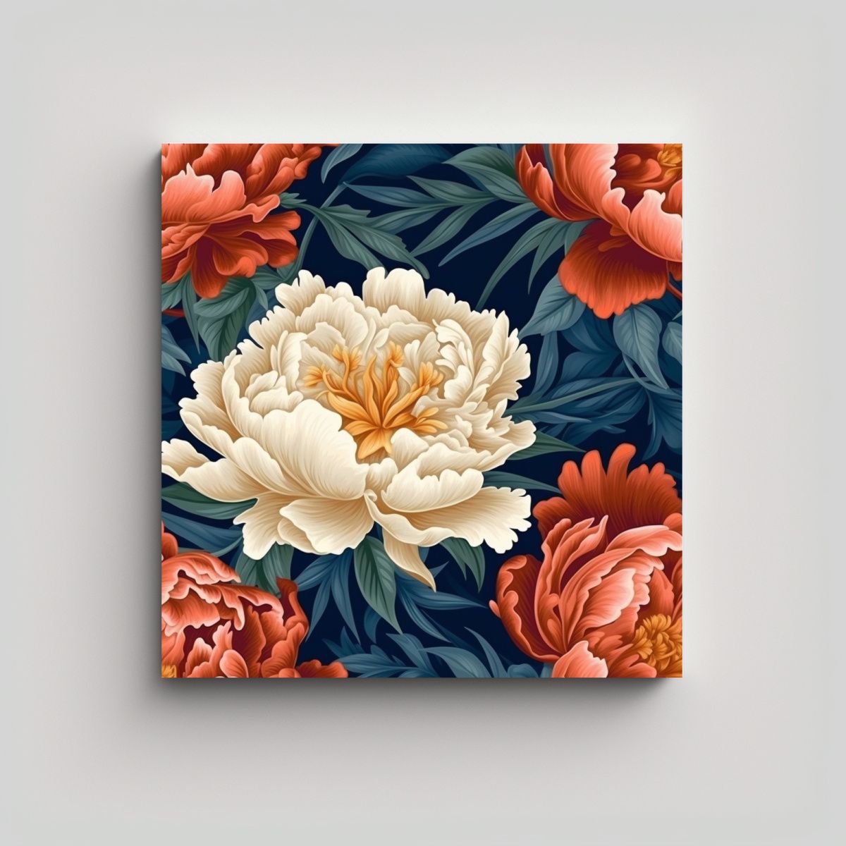 GENERICO - Cuadro Decorativo De Peonías Vibrantes 80x80 Cm