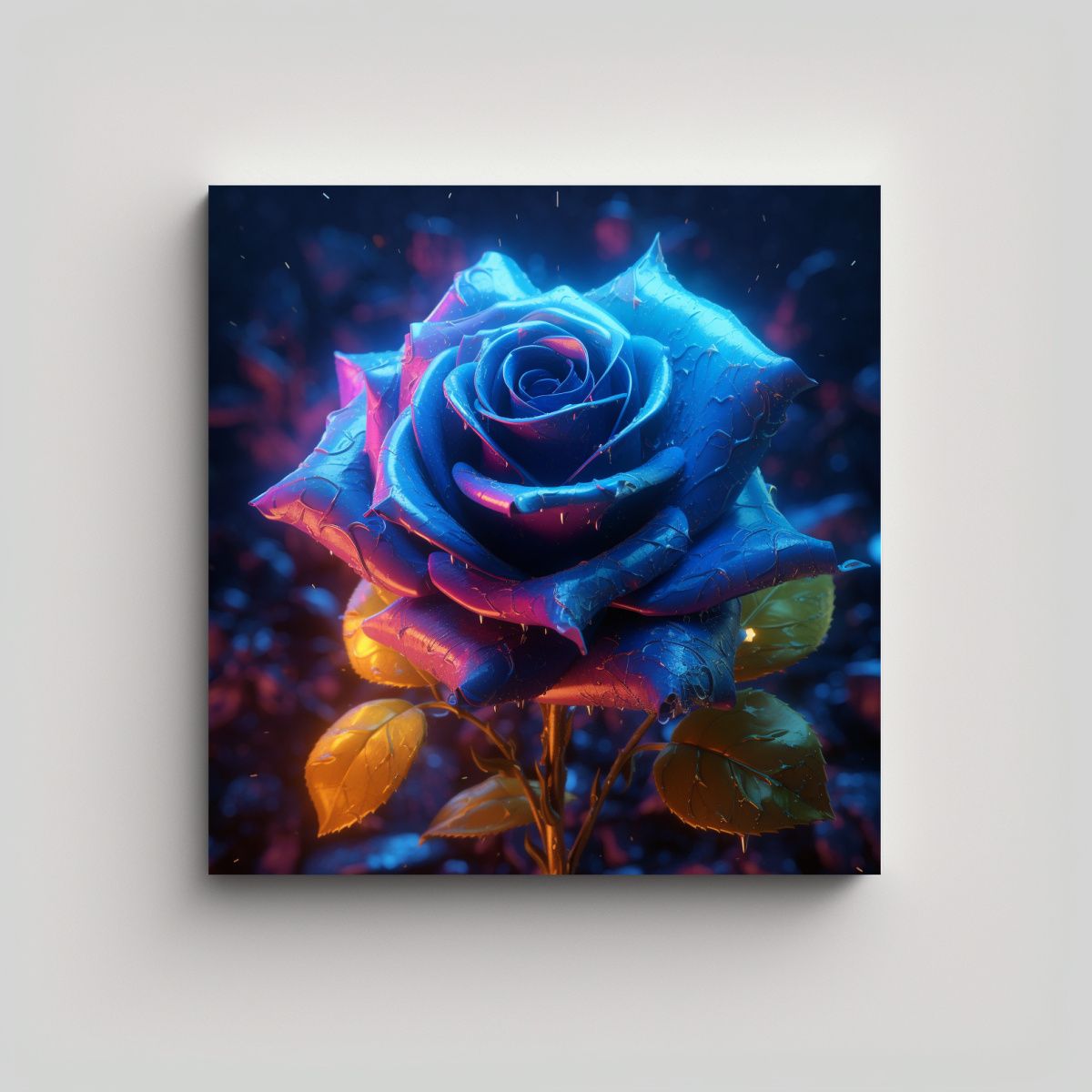 GENERICO - Cuadro Decorativo Blue Rose El Adorno Diseño 80x80 Cm