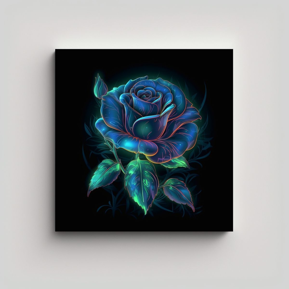 GENERICO - Arte De Rosa Oscura Impactante Alta Calidad 80x80 Cm.