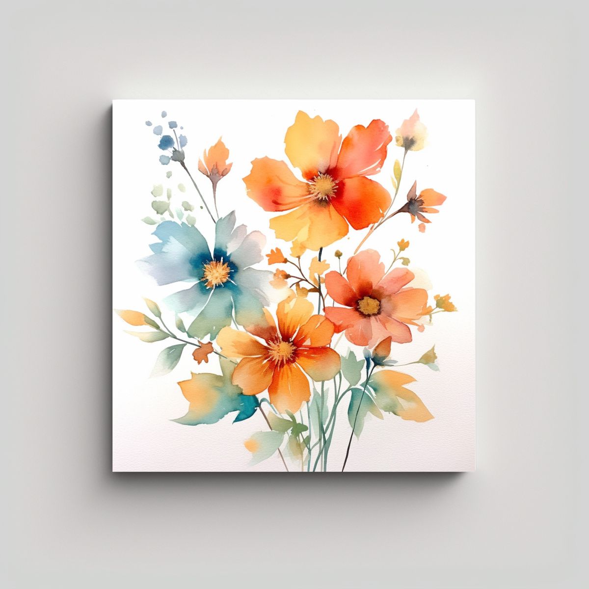 GENERICO - Composición Intensa De Fotografía Floral En 80x80 Cm