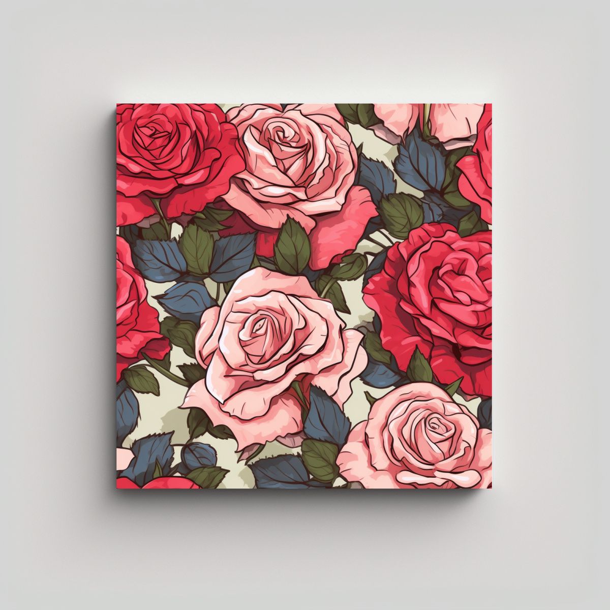 GENERICO - Diseño De Composición De Rosas Anime Para 70x70 Cm