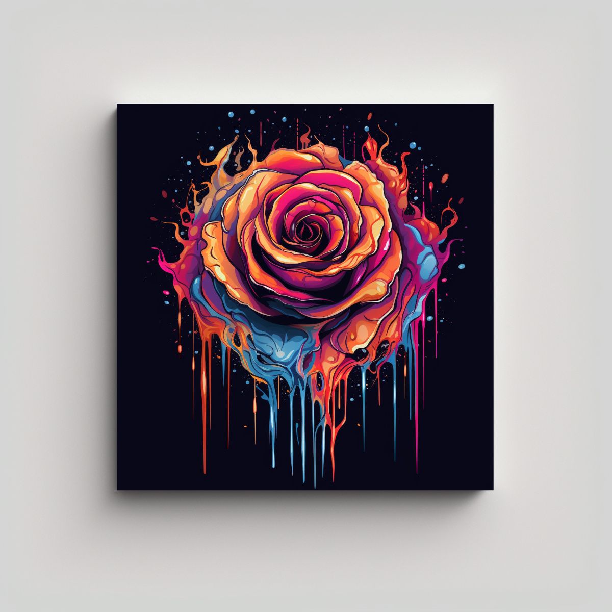 GENERICO - Arte Moderno Multicolor Rosa Brillante Pintura 90x90 Cm