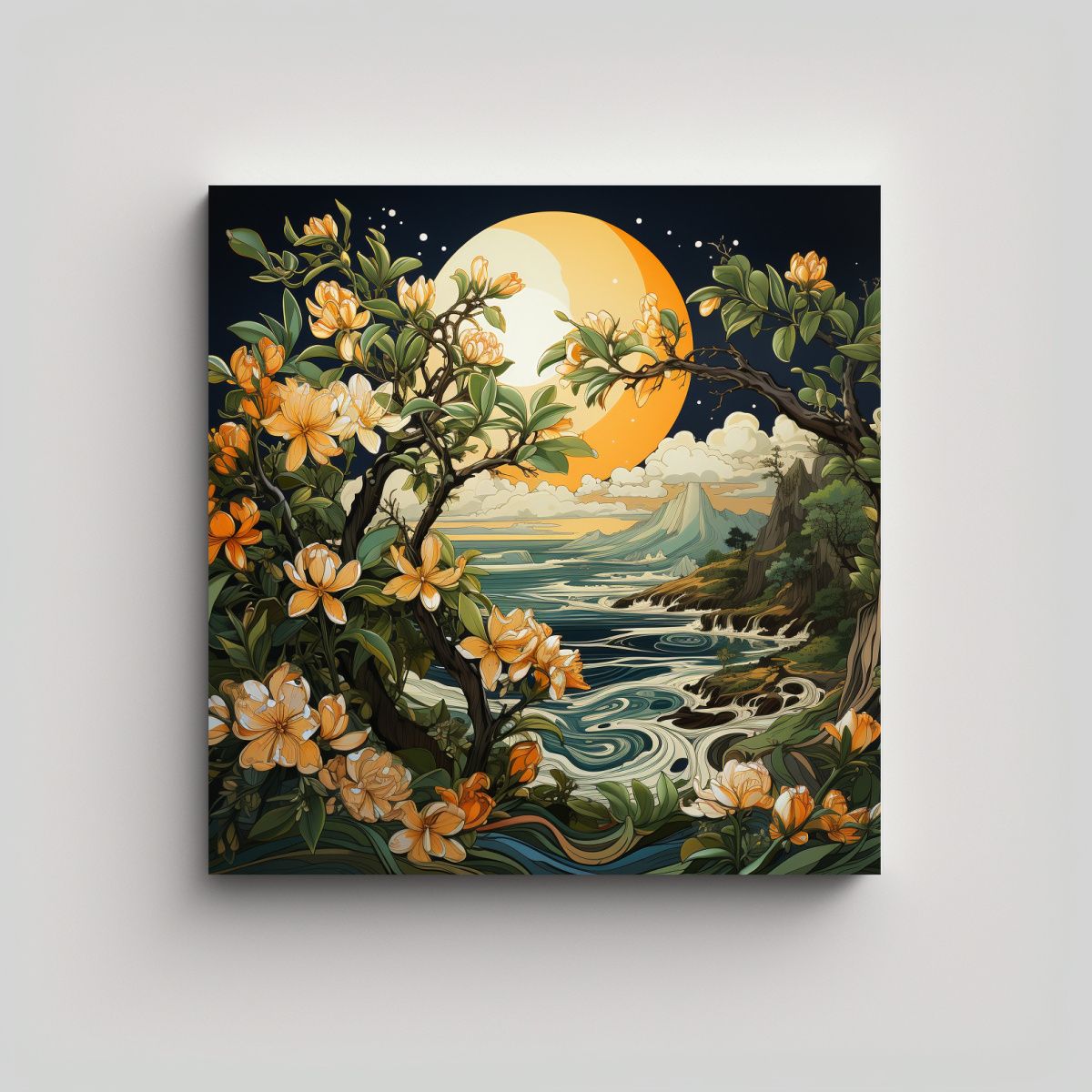 GENERICO - Cuadro En Bastidor Cuadro Para Dormitorio Árbol 70x70 Cm