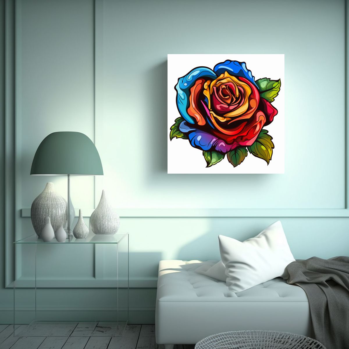 GENERICO - Cuadro Moderno Calma Dibujo Vectorial Colorido 70x70 Cm