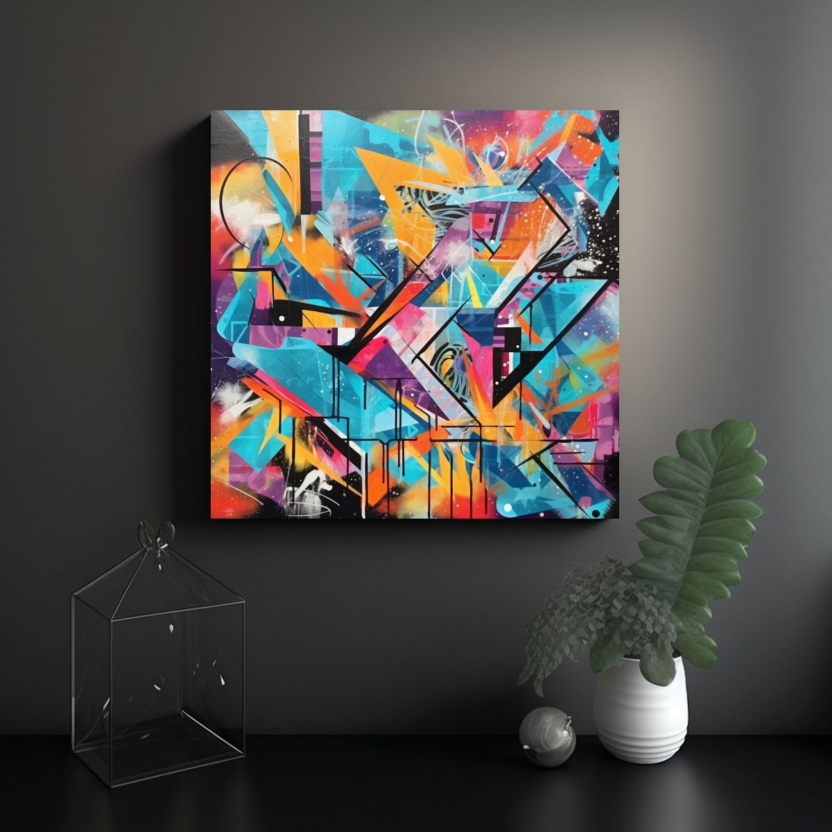 GENERICO - Arte Urbano En Lienzo Graffiti Inspirador De 70x70 Cm.