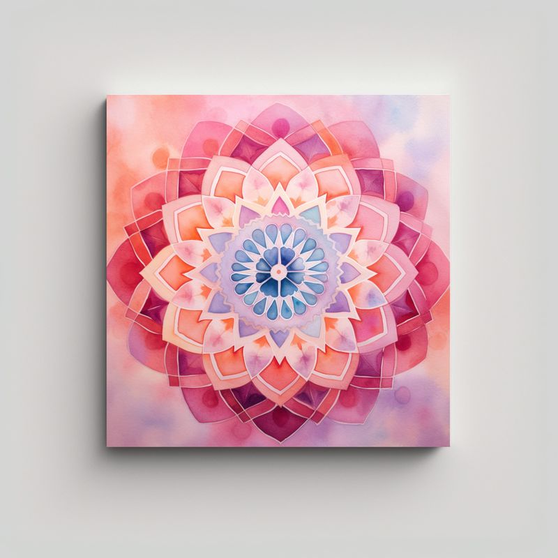 GENERICO - Lienzo Abstracción Mandala De Siete Chakras 70x70 Cm