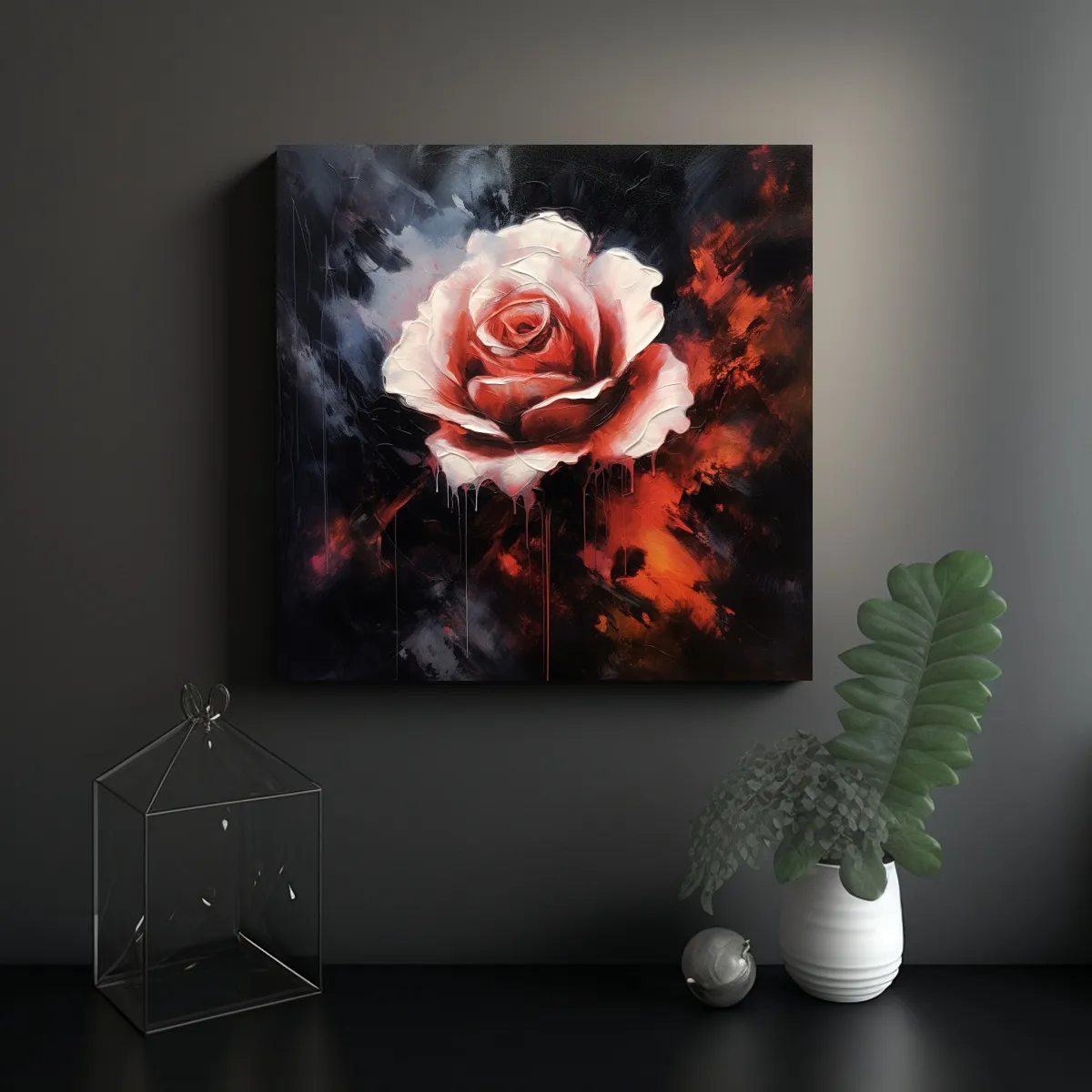 GENERICO - Pintura Abstracta En Bastidor De Madera Con 70x70 Cm