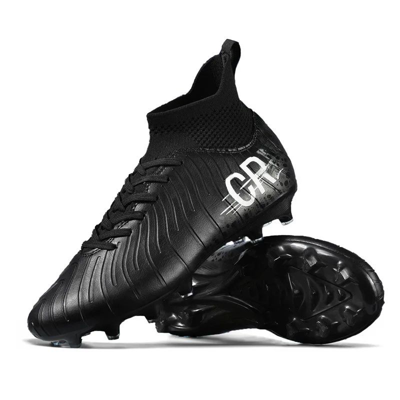 DANWEILE - Zapatillas de fútbol de entrenamiento de caña alta y duraderas Negro