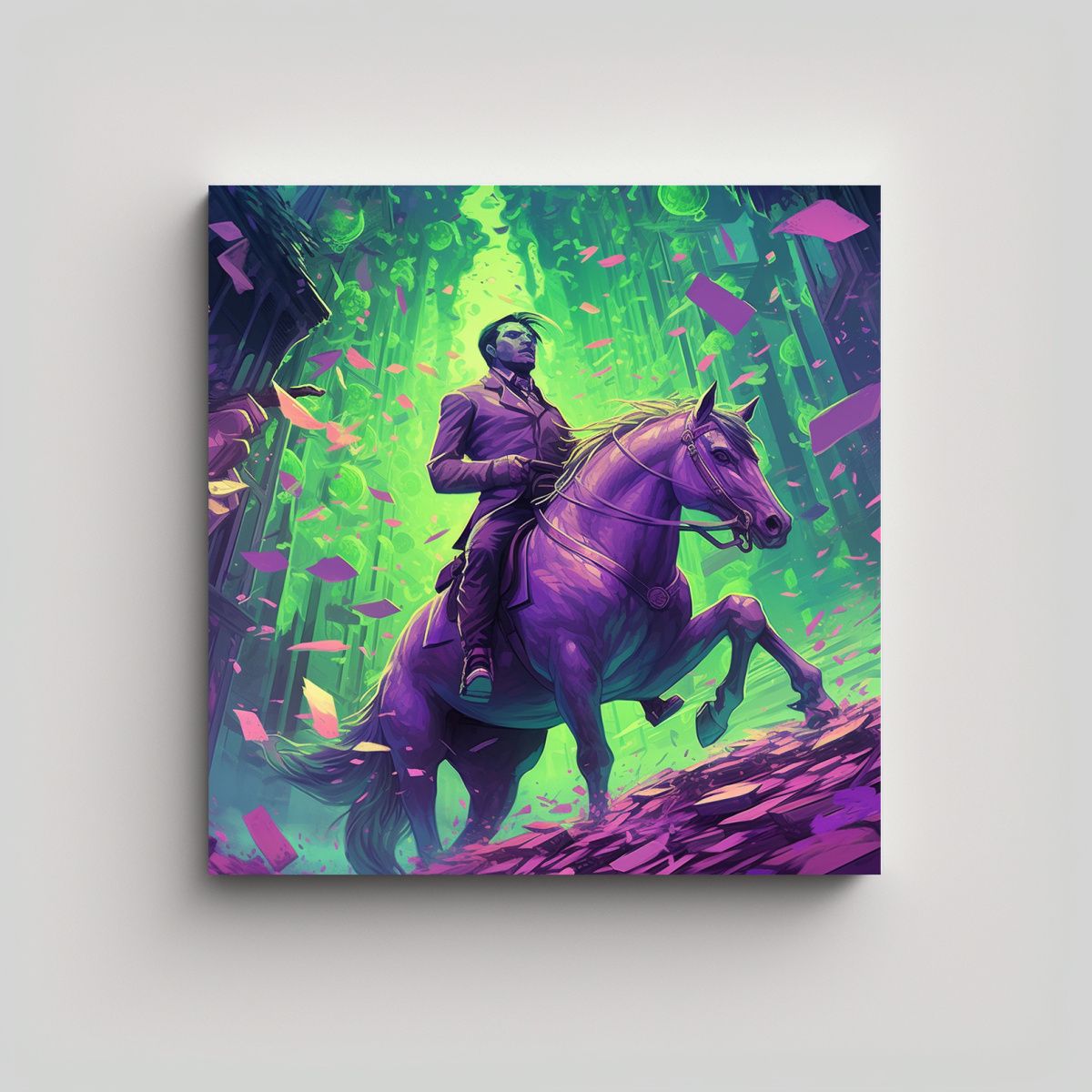 GENERICO - Cuadro Enigmático Finanzas Estables Mundo Hombre 90x90 Cm