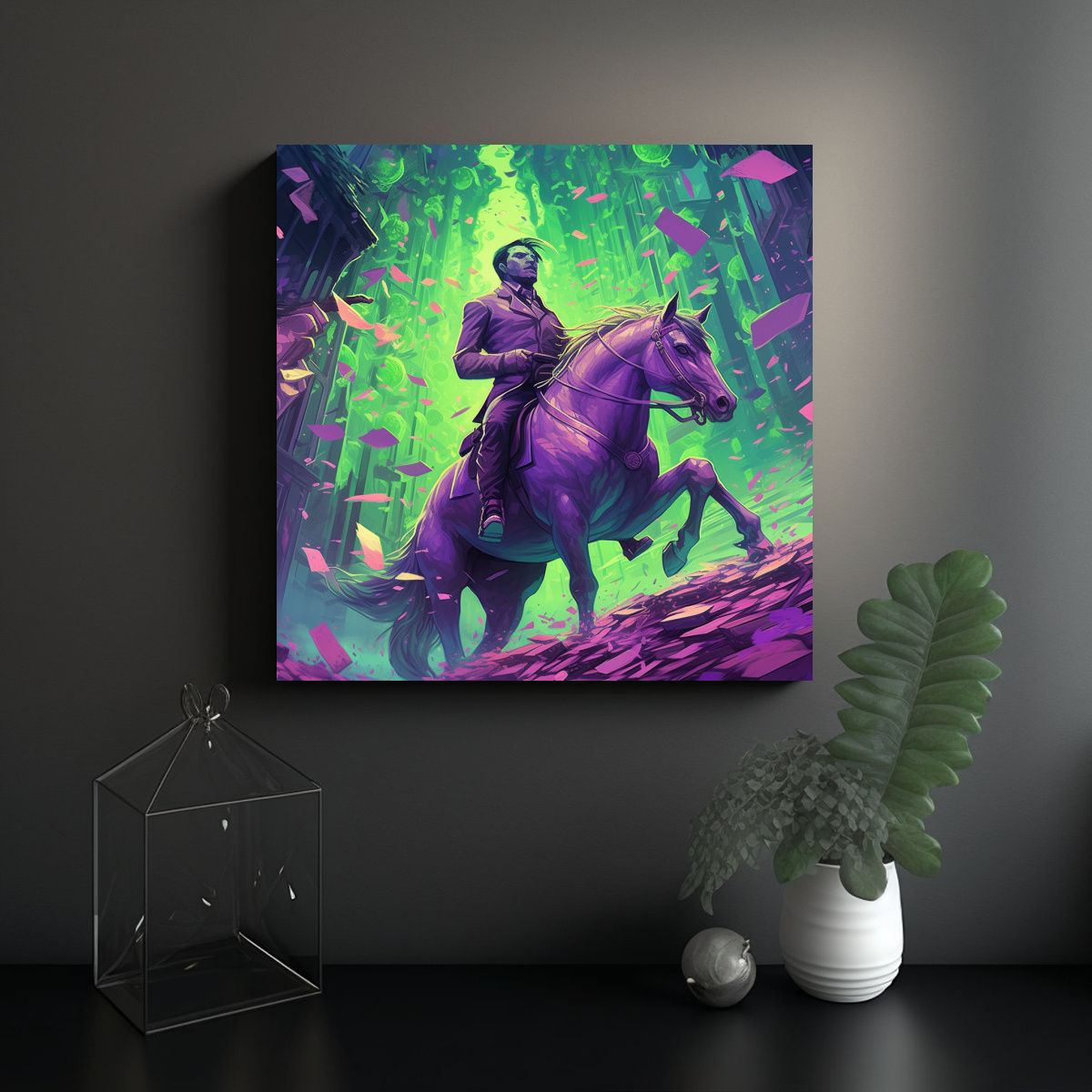 GENERICO - Cuadro Enigmático Finanzas Estables Mundo Hombre 90x90 Cm