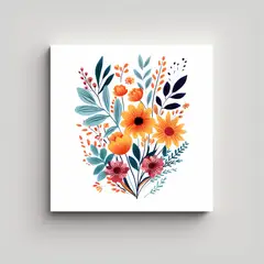 GENERICO - Cuadro Minimalista De Flores Coloridas 80x80 Cm