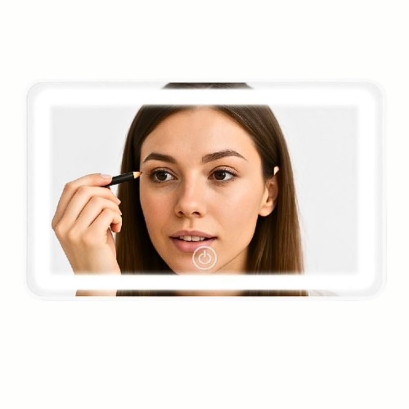 GENERICO - Espejo De Maquillaje Con 3 Tonos Luz Led Para Auto Coche Blanco