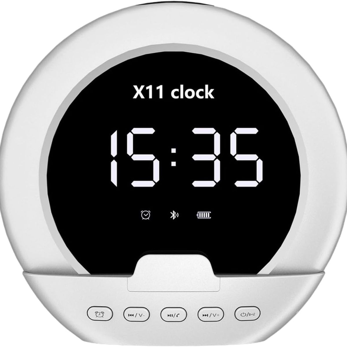 CASTLEN - Parlante Bluetooth Portátil Despertador Digital Con Pantalla Negro