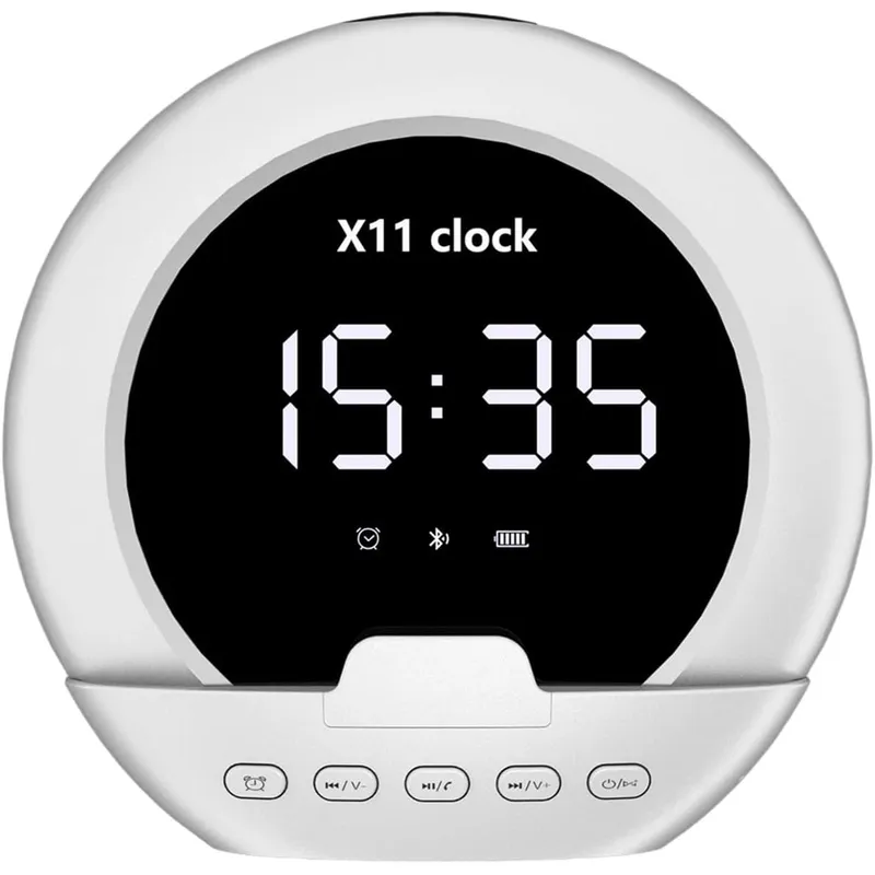 CASTLEN - Parlante Bluetooth Portátil Despertador Digital Con Pantalla Negro