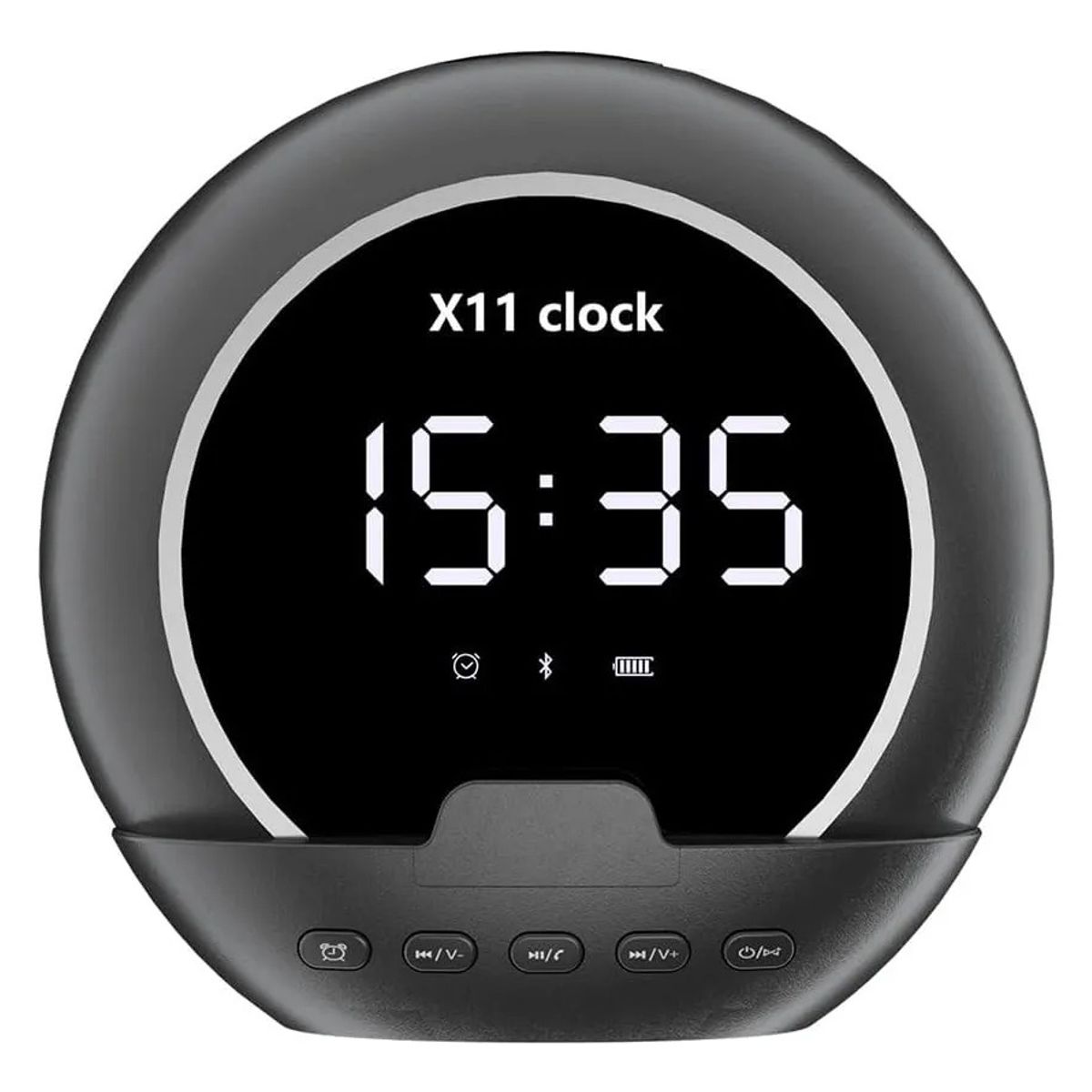 CASTLEN - Parlante Bluetooth Portátil Despertador Digital Con Pantalla Negro