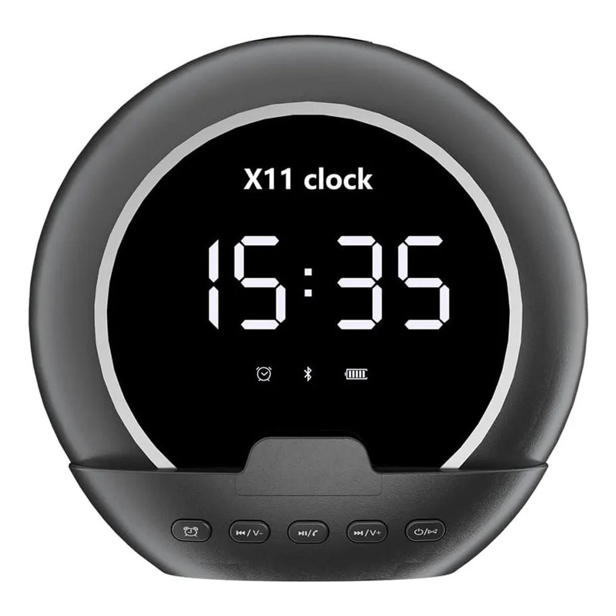 CASTLEN - Parlante Bluetooth Portátil Despertador Digital Con Pantalla Negro