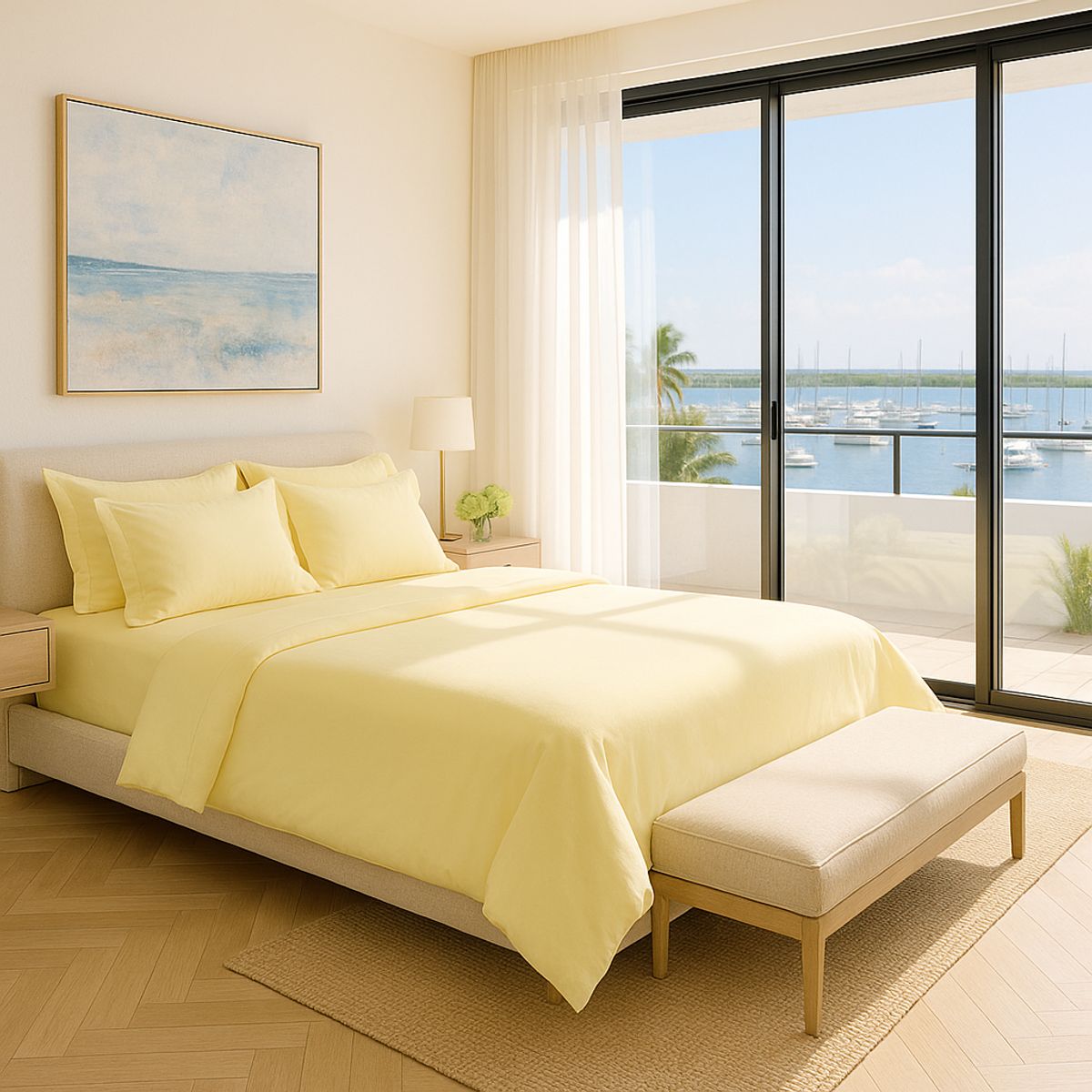 ARMONIA - Set de Sábanas Signature 800 hilos Amarillo Queen