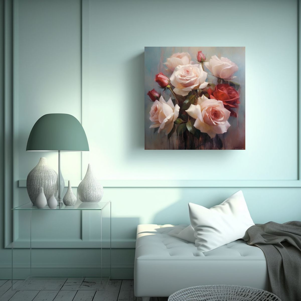 GENERICO - Regalo Dia De La Madre Rosas Arte Mural Para 80x80 Cm.