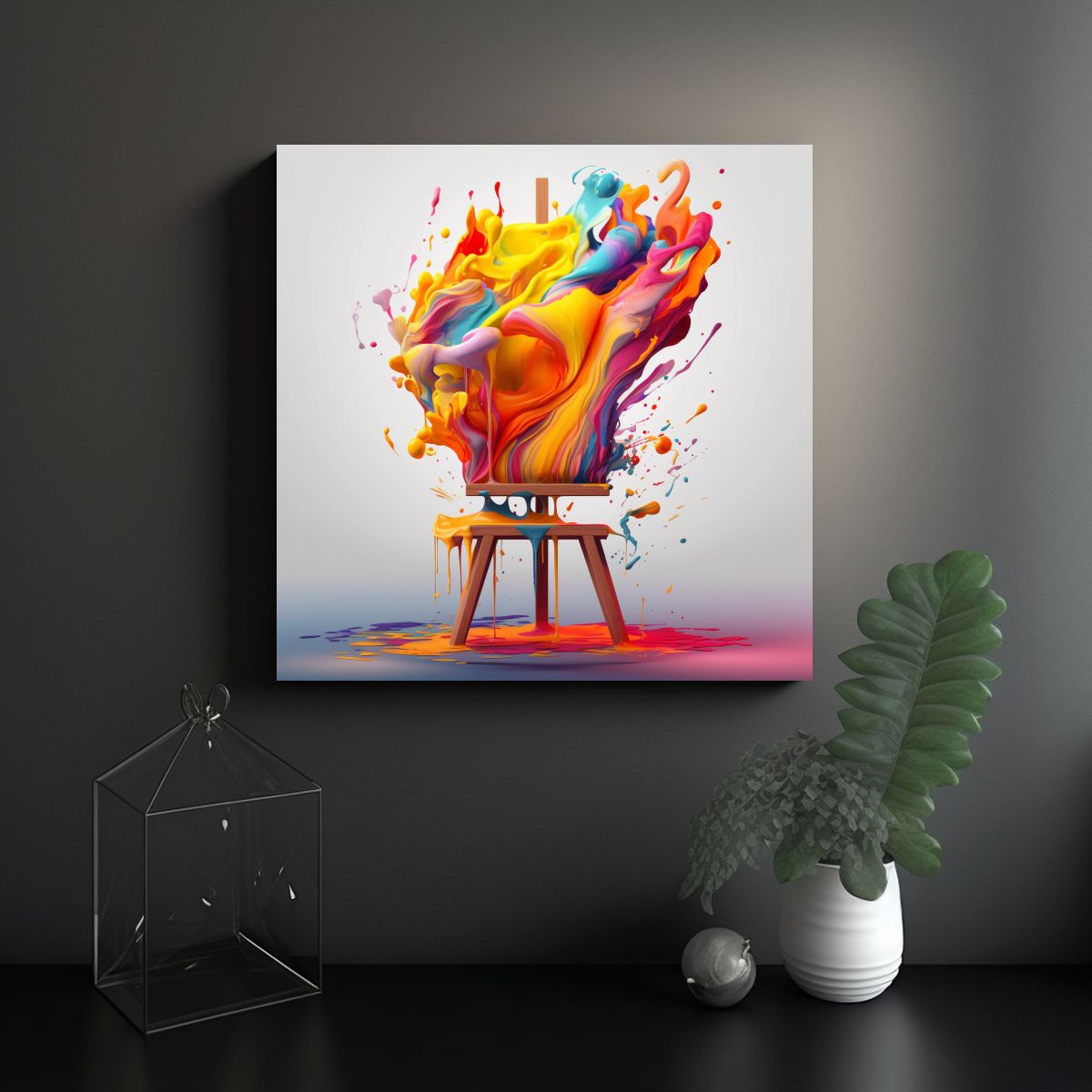 GENERICO - Diseño De Logotipo De Pintura En Lienzo Para 90x90 Cm