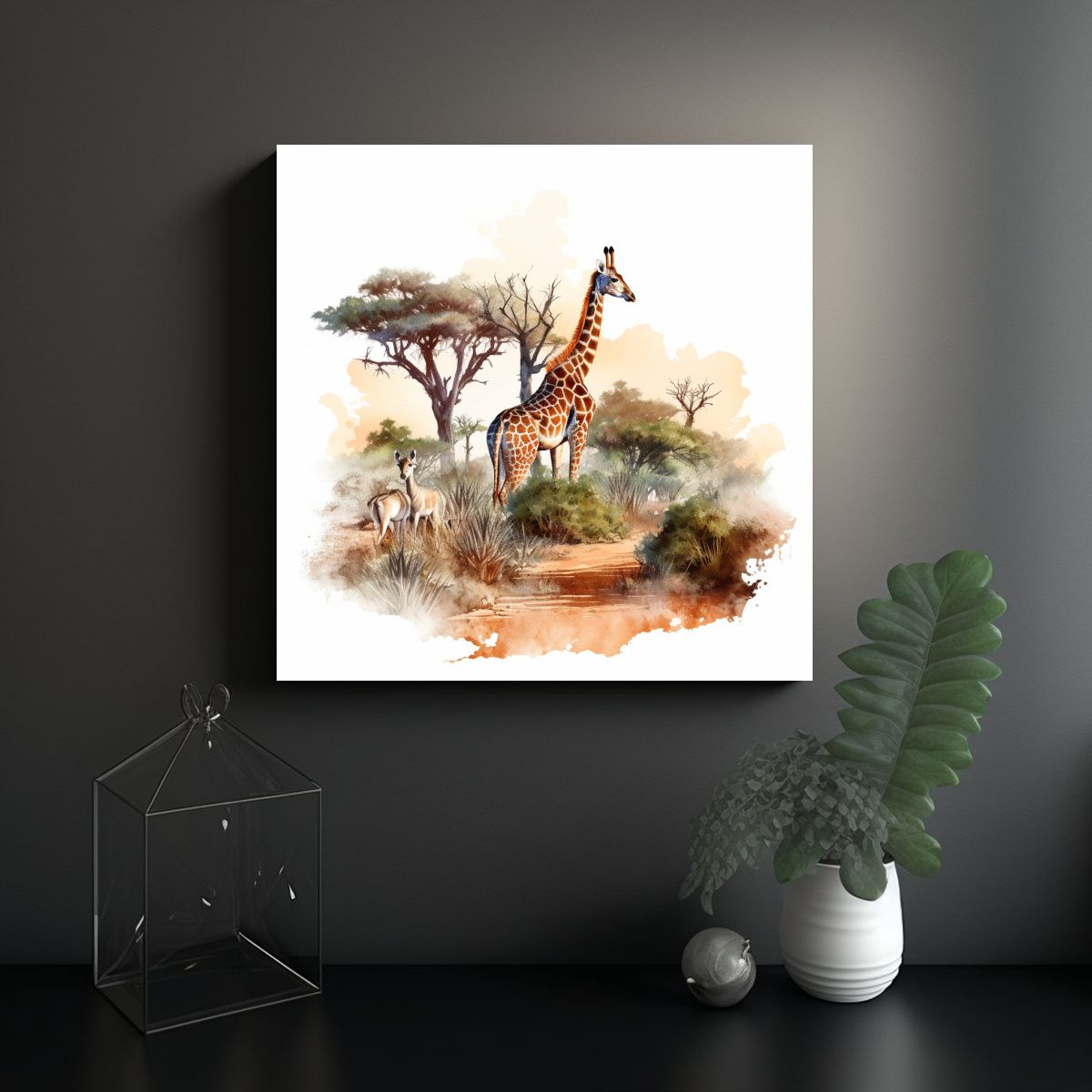 GENERICO - Pinturas Decorativas De Safari En La Sabana 70x70 Cm