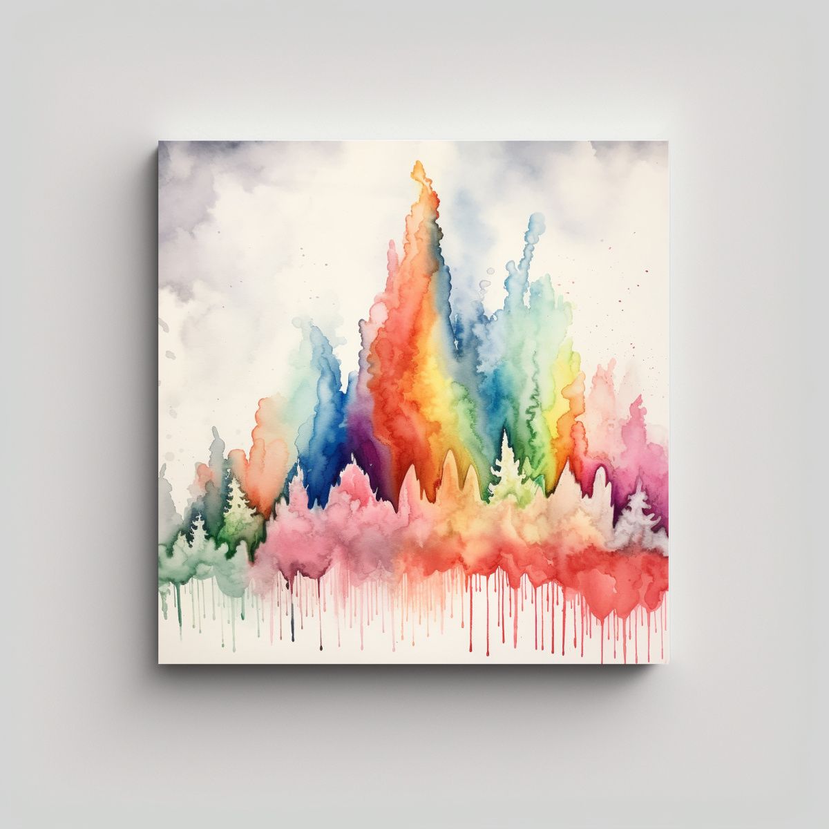 GENERICO - Cuadro Perspectiva Arcoíris Alta Calidad Para 80x80 Cm