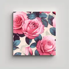 GENERICO - Patrón Intenso De Rosas Rosa Fusión Van Gogh Y 90x90 Cm