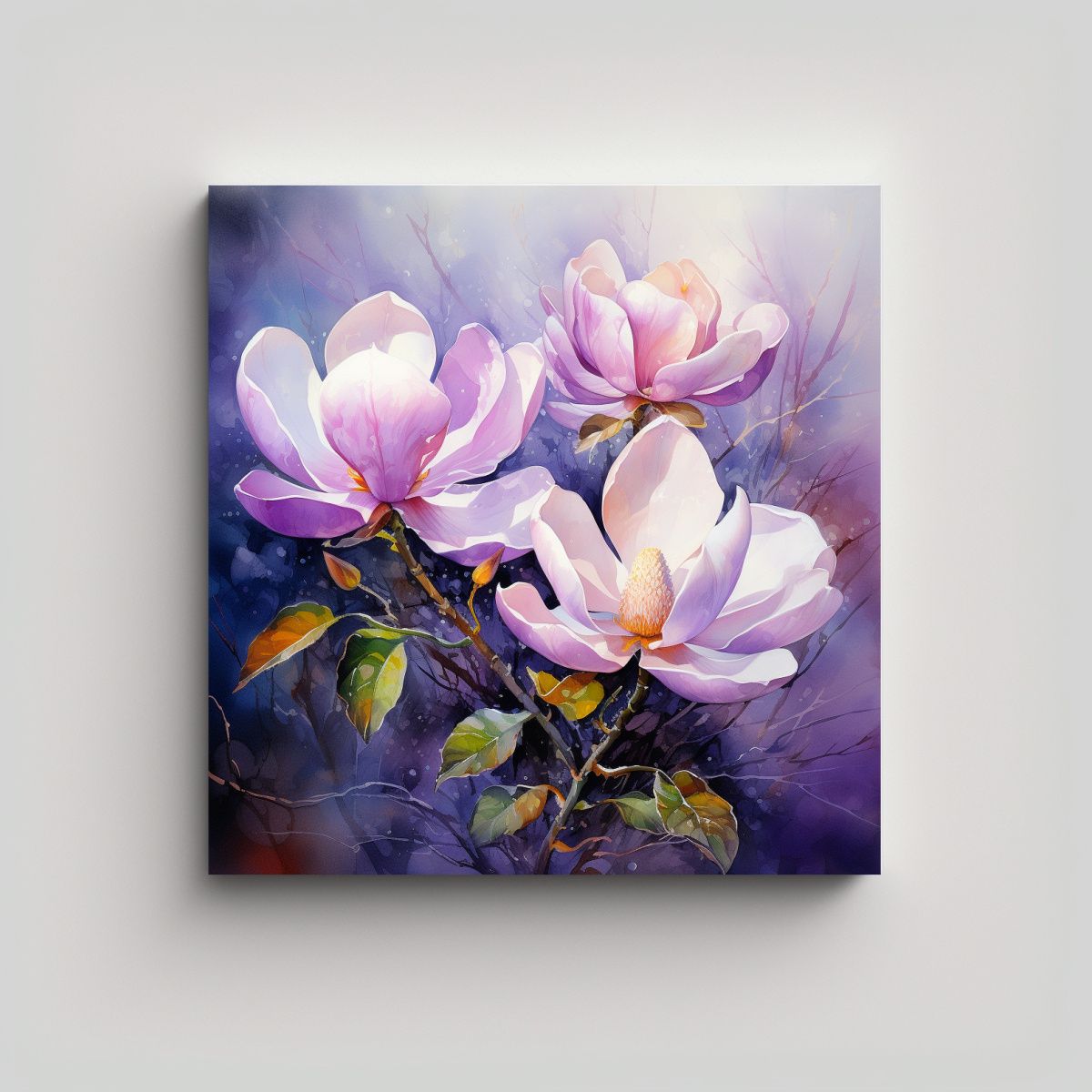 GENERICO - Pintura Abstracta Decorativa Con Flores De 80x80 Cm